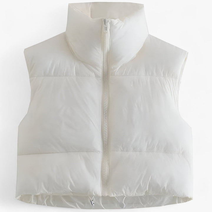 Levoire | Manteau zippé sans manches à col montant plus chaud Blanc