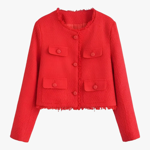 Levoire | Veste Tweed Courte Élégante Texturée Automne