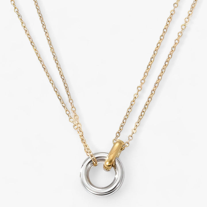 Levoire | Collier Jaune Avec Pendentif En Cercle Deux couleurs