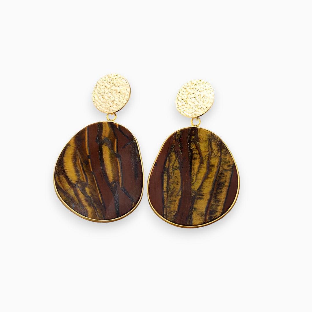 Levoire | Boucles D'Oreilles Lapis Élégantes Oeil de tigre