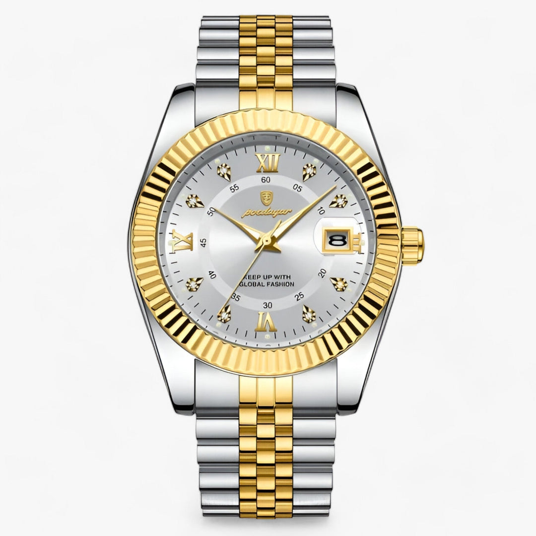 Levoire | Montre Ronde Pour Hommes En Acier Inoxydable 910 Or Blanc