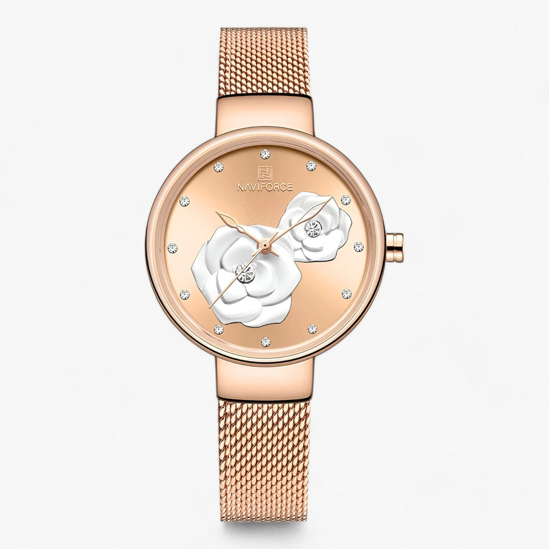 Levoire | Montre En Verre D'Acier Avec Motif Floral Ou
