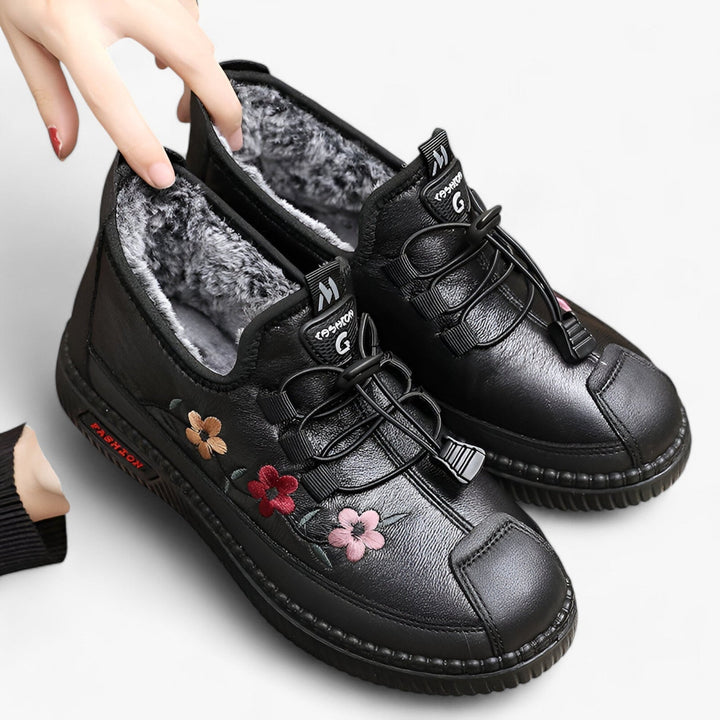 Levoire | Chaussures à talons brodées en fleurs chaudes et glissantes