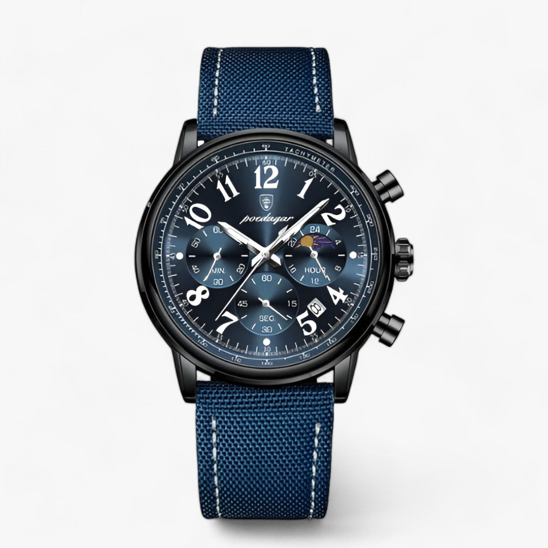 Levoire | Montre Avec Cadran En Acier Et Bracelet En Silicone Durable Noir Bleu
