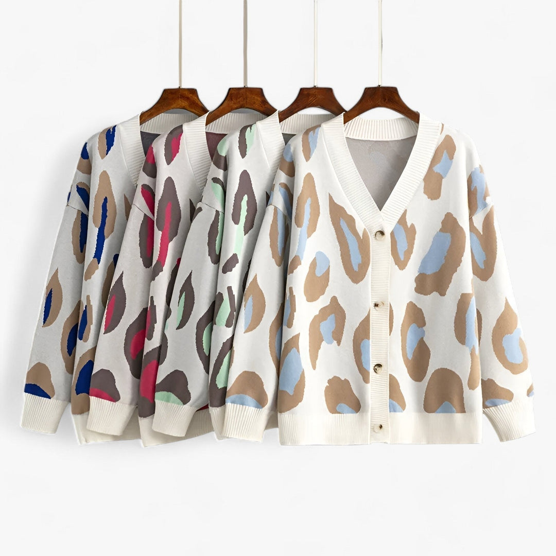 Levoire | Veste en tricot à manches longues à col en V avec bouton