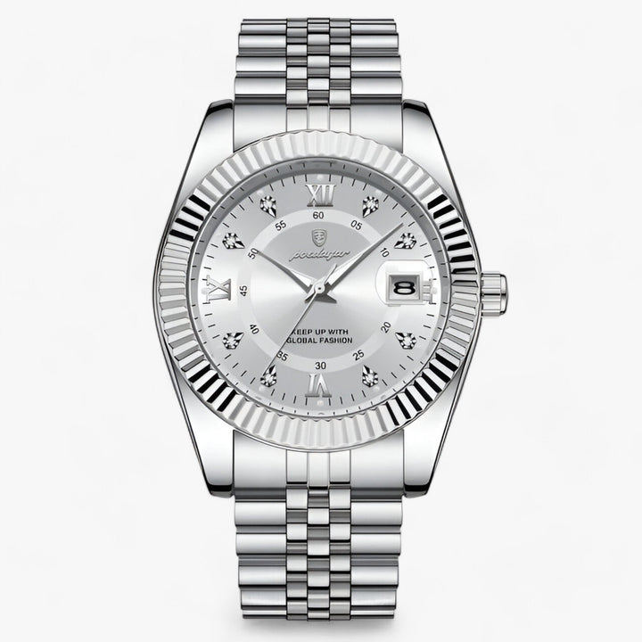 Levoire | Montre Ronde Pour Hommes En Acier Inoxydable 910 Argent Blanc