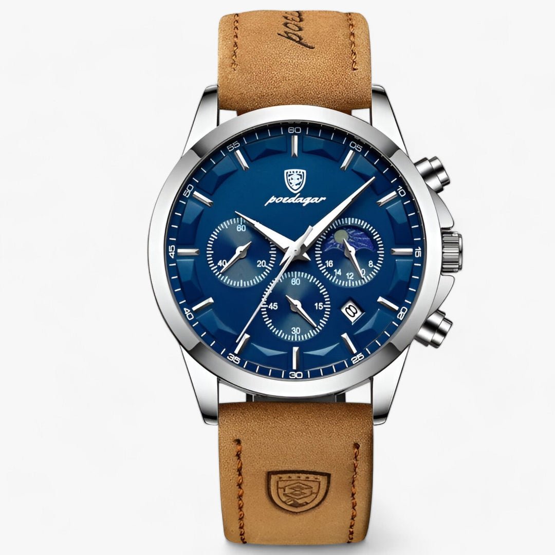 Levoire | Montre Avec Bracelet En Cuir Cuir Argent Bleu