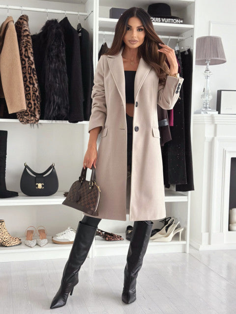 Levoire | Manteau Élégant Plus Long Khaki