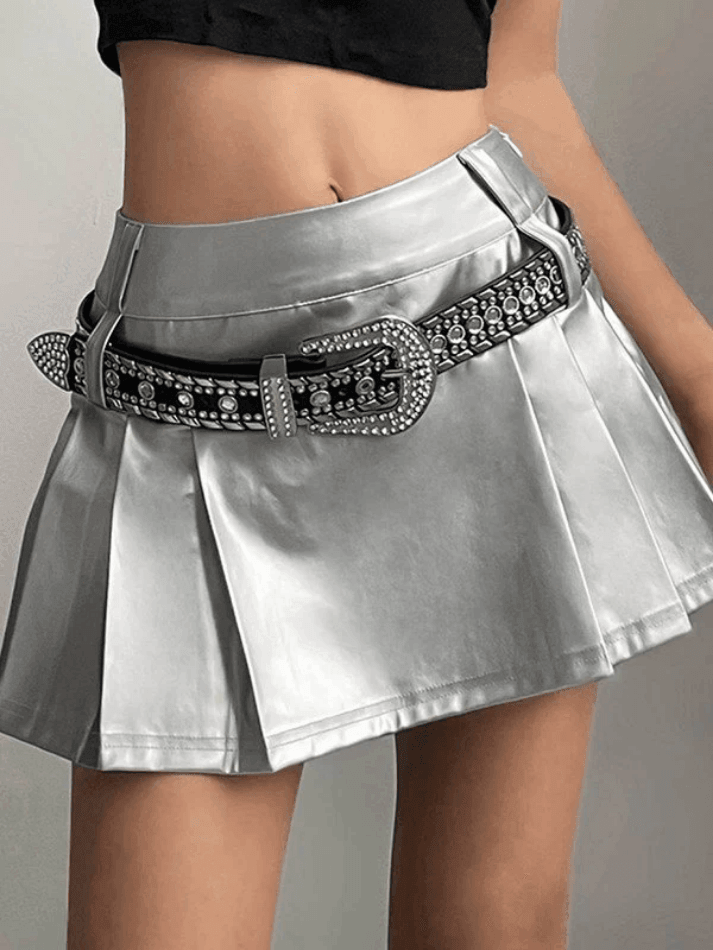 Levoire | Jupe Mini En Pu Plissée