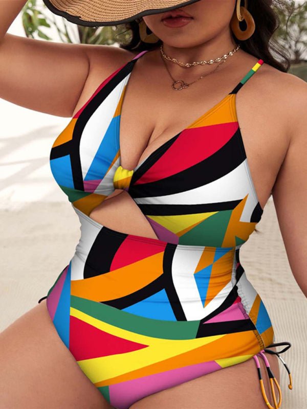 Levoire | Grande taille Femmes-Imprimé Push-up Trou Complète Maillot de bain Muster2
