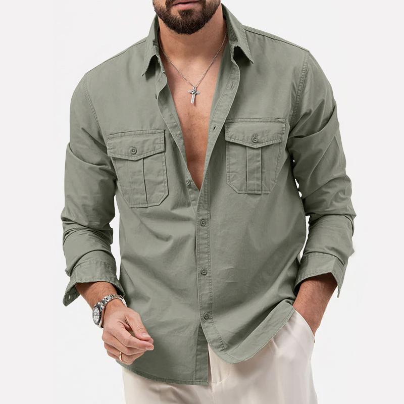 Levoire | Chemise Cargo Intemporelle Hommes Vert olive
