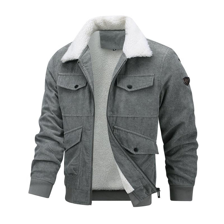 Levoire | Veste Freize Avec De Nombreuses Poches Et Fermeture Éclair Pour Hommes Gris