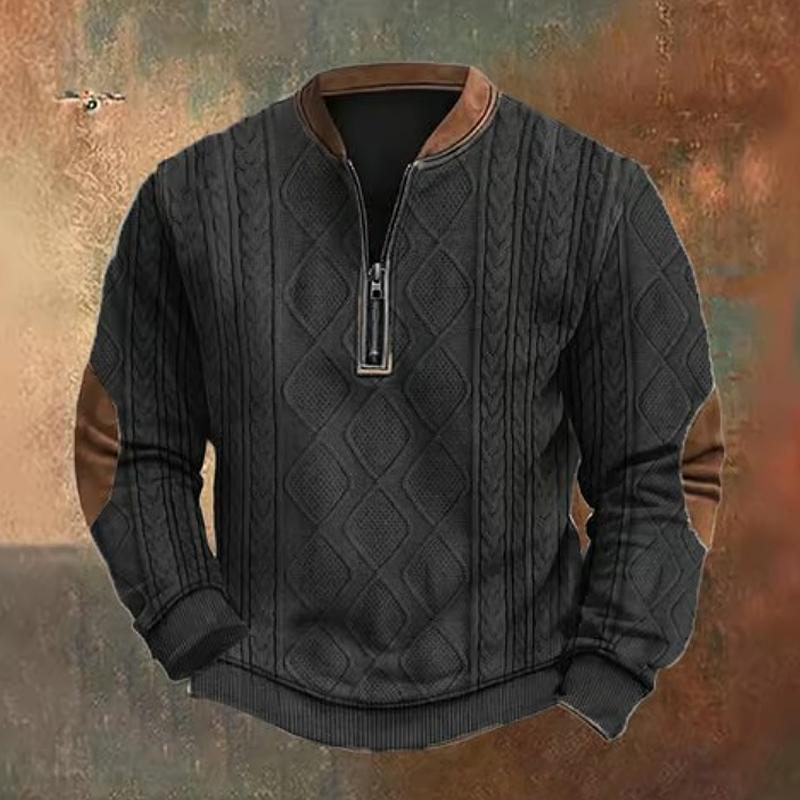 Levoire | Pull à col zip demi zippé à manches longues Noir