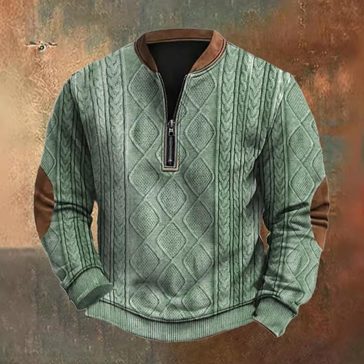 Levoire | Pull à col zip demi zippé à manches longues Vert