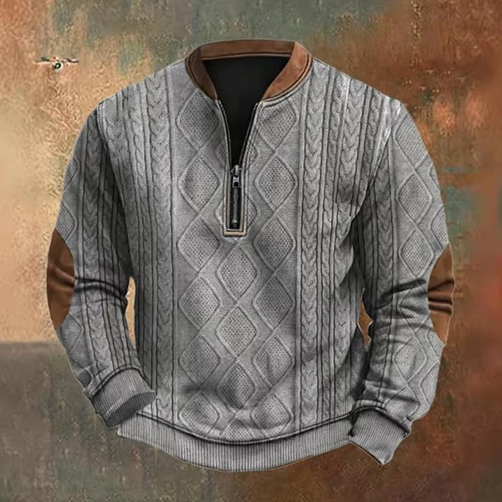 Levoire | Pull à col zip demi zippé à manches longues Gris