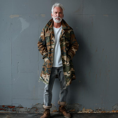 Levoire | Veste Trench Camouflage Pour Hommes