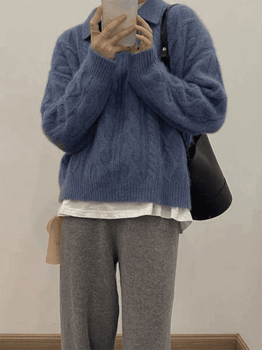 Levoire | Pull À Col Polo En Tricot À Câbles