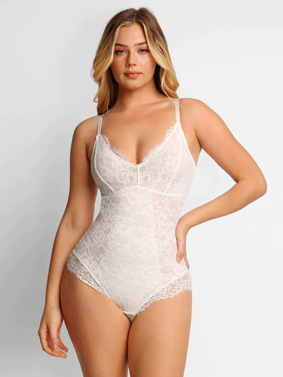 Levoire | Robe de modelage élégante Volant Blanc