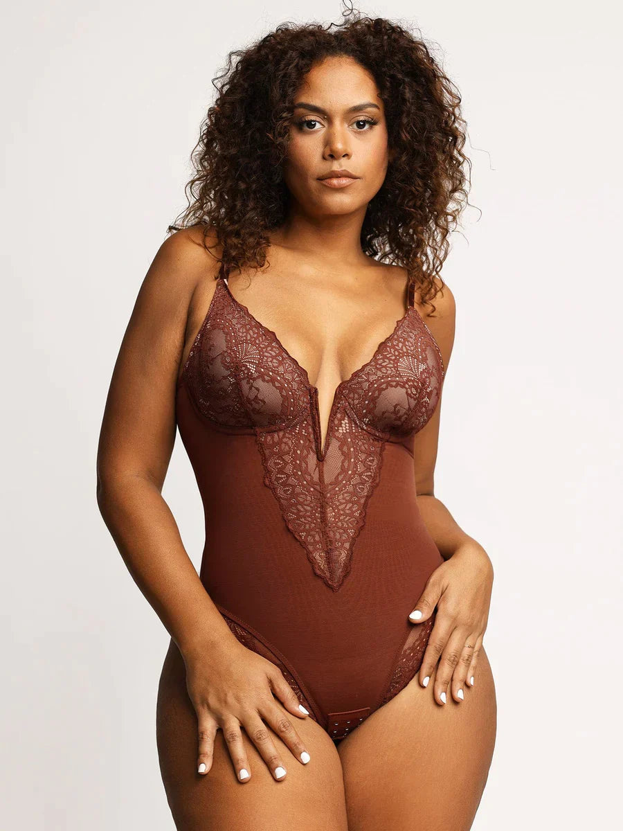 Levoire | Robe de modelage élégante Hulavakara profond-V (Taille Petit) Braun