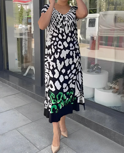 Levoire | Robe Imprimée À Manches Courtes Pour Femmes