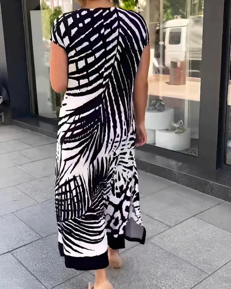 Levoire | Robe À Manches Courtes Et Imprimé
