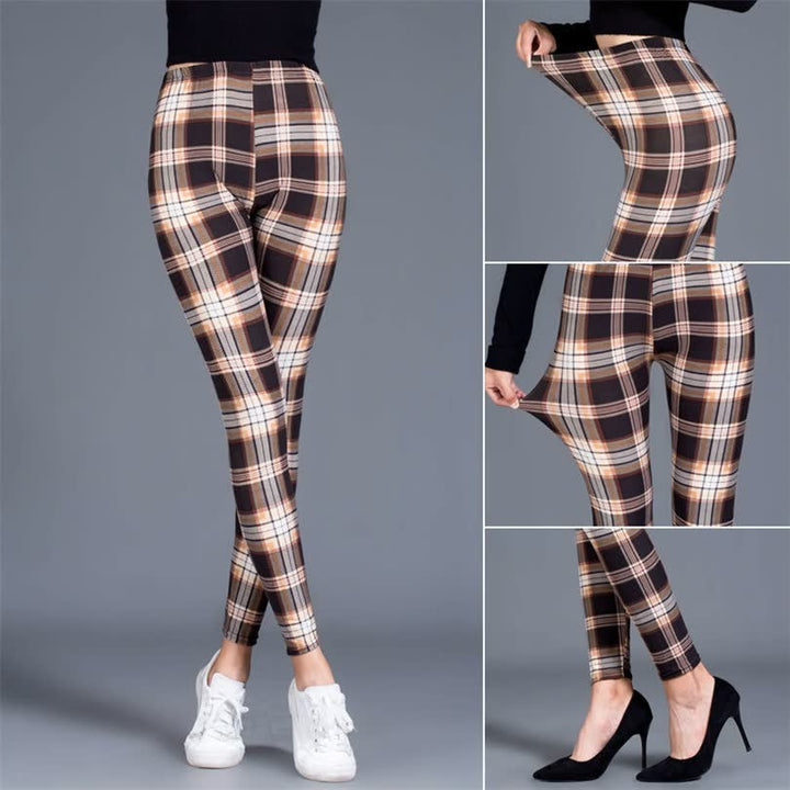 Levoire | Leggings De Fitness Avec Imprimé Écossais Amincissant Push-Up Pantalon Taille Élastique