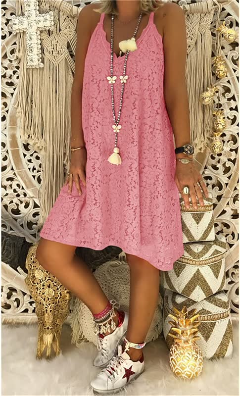 Levoire | Robe Attrayante Avec Un Design À Encolure En V Rose