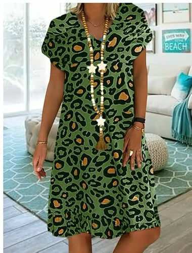 Levoire | Robe Fluide Avec Motif Léopard