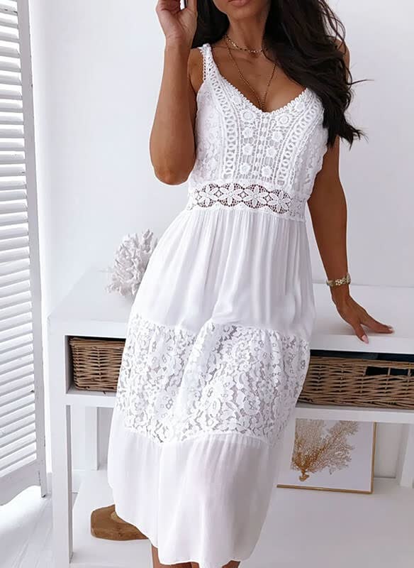 Levoire | Robe Simple Et Décontractée Pour Femmes Blanc