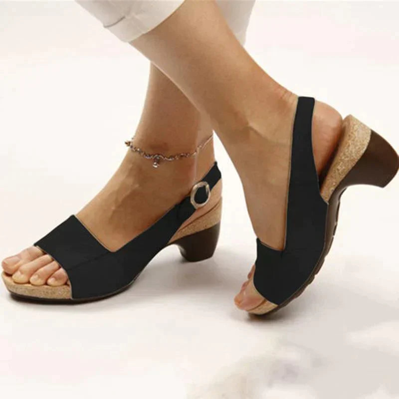 Levoire | Chaussures À Talons À Bride Arrière Confortables Pour Un Usage Quotidien Noir