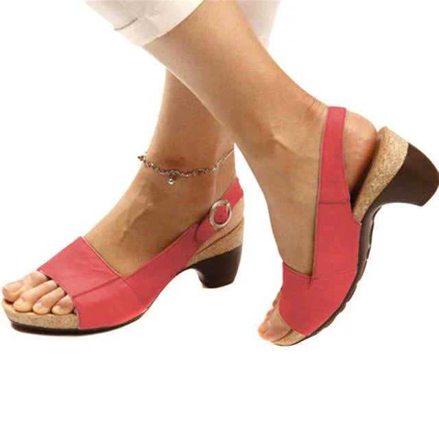 Levoire | Chaussures À Talons À Bride Arrière Confortables Pour Un Usage Quotidien Rot