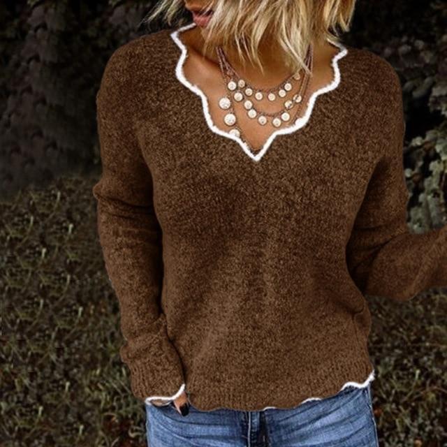 Levoire | Rento Manches Longues V Col Pull Braun