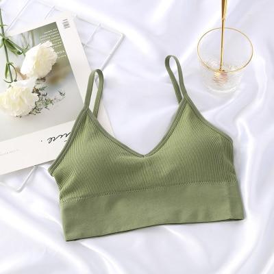 Levoire | Crop Top sans Couture avec Tissu Respirant et Confort Optimal pour Femmes Vert Encolure en V