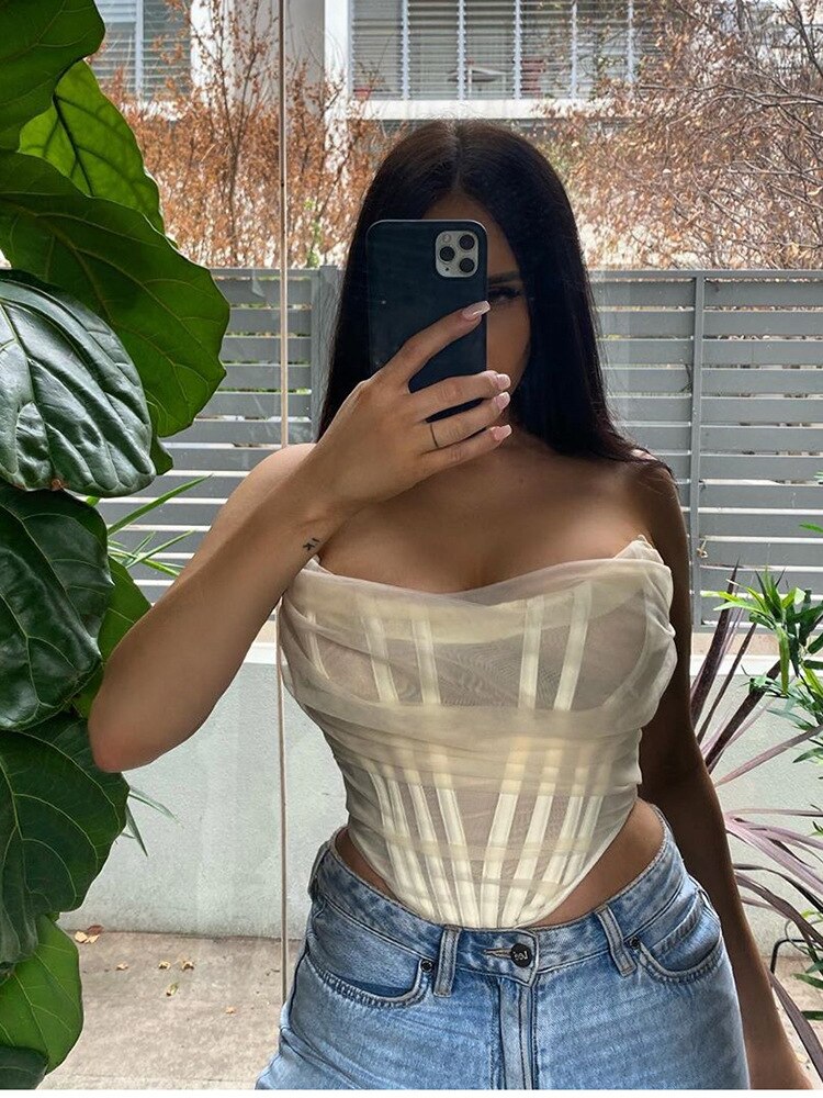 Levoire | Haut Sans Manches Bustier Strapless Crop Top
