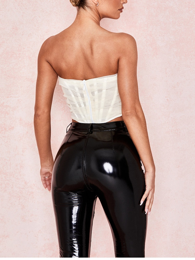 Levoire | Haut Sans Manches Bustier Strapless Crop Top