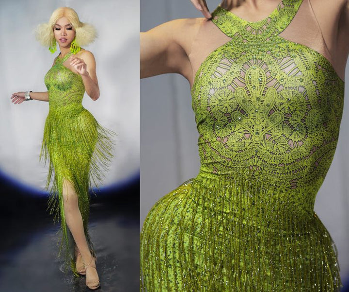 Levoire | Robe Skinny À Franges De Soirée Prom
