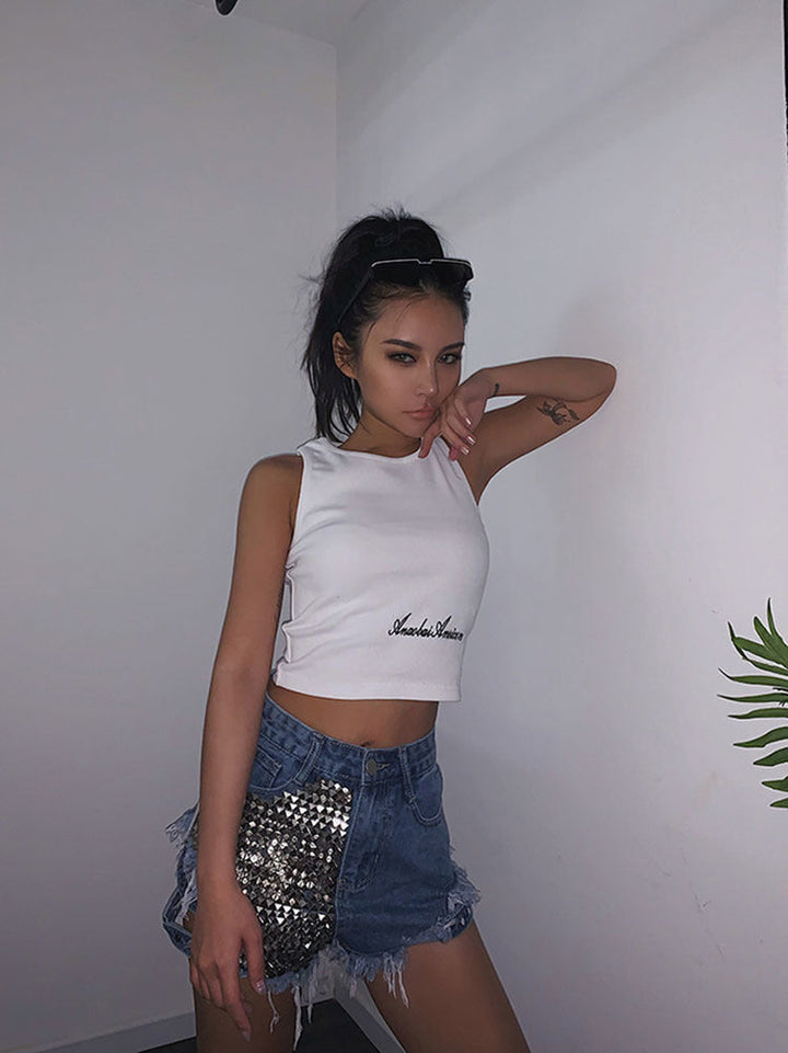 Levoire | Niete Denim Shorts Aushöhlen