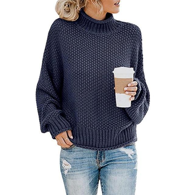 Levoire | Pull En Tricot Côtelé Confortable Bleu
