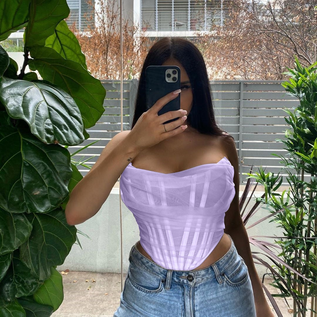 Levoire | Top Court Bustier Sans Manches À Bretelles