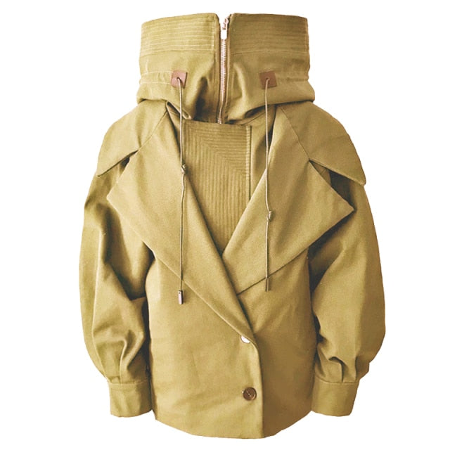 Levoire | Grande Taille Manteau Pour Un Look Élégant Et Généreux Khaki