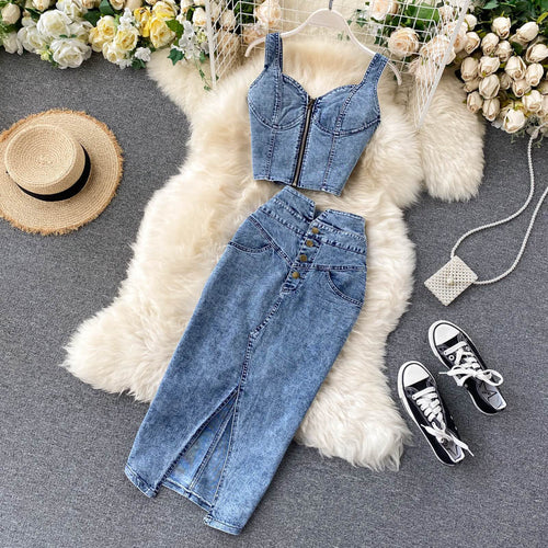 Levoire | Jeans Veste Et Jupes Satzs