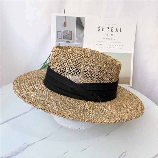 Levoire | Chapeau En Herbe De Mer À Large Bord Noir