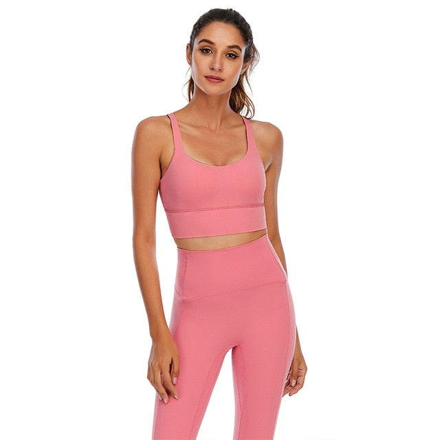 Levoire | Nakedfeel Yoga Set Leggings De Yoga Set Set rose foncé