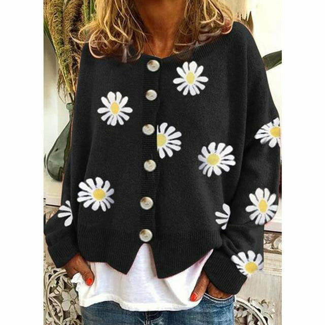Levoire | Élégante Veste En Tricot Décontractée Noir