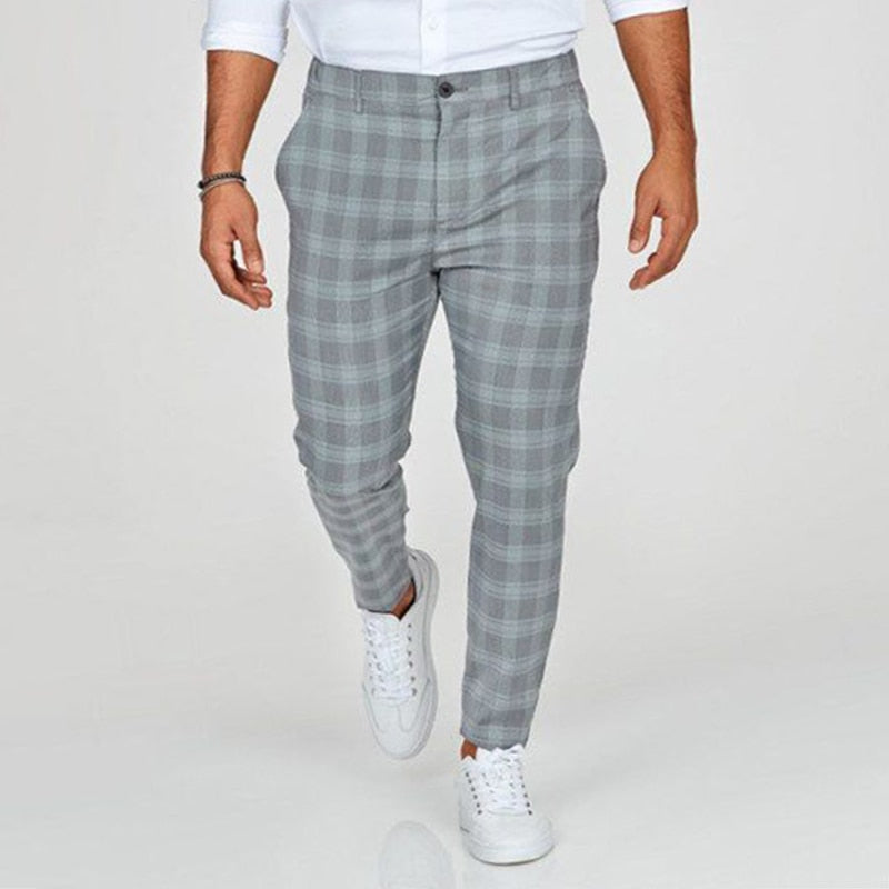 Levoire | Pantalons Slim Fit Pour Hommes À Motif À Carreaux