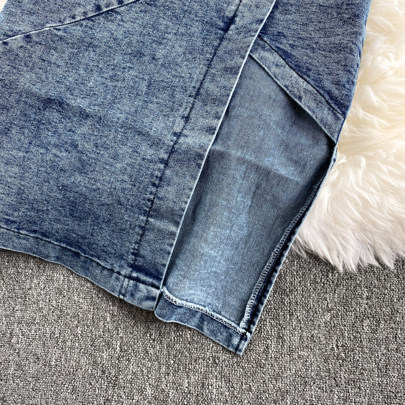 Levoire | Top À Bretelles Jupe En Jean Ensemble