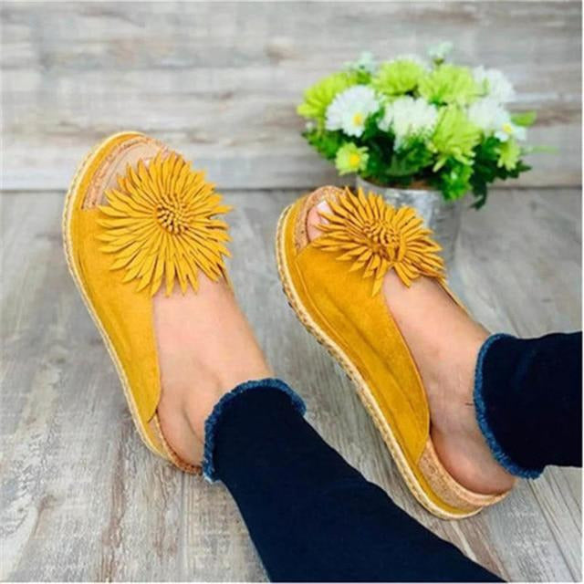 Levoire | Mules Avec Décor Floral Jaune
