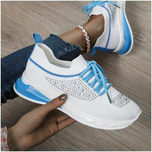 Levoire | Sneakers En Maille Pour Le Public Avec Lacets Et Détails En Strass Pour Femmes