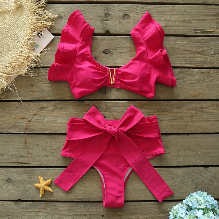 Levoire | Push-Up Soutien-Gorge Rembourré Volants Bandage Ensemble De Bikini