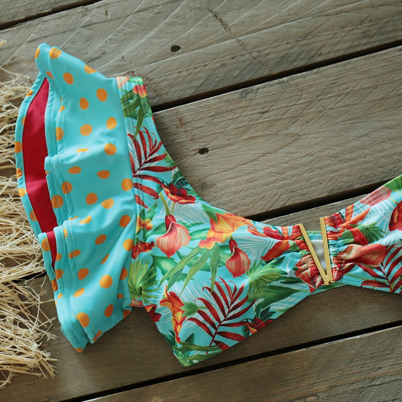 Levoire | Push-Up Soutien-Gorge Rembourré Volants Bandage Ensemble De Bikini
